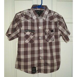 Mongoose 4T Black Red Plaid Button Down Dress Shirt